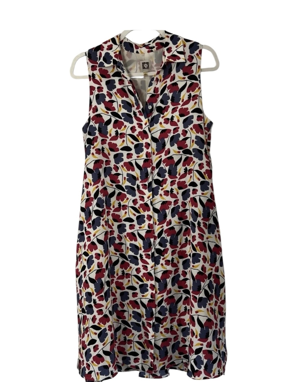 Anne Klein Breton Floral Sleeveless Shirt Dress